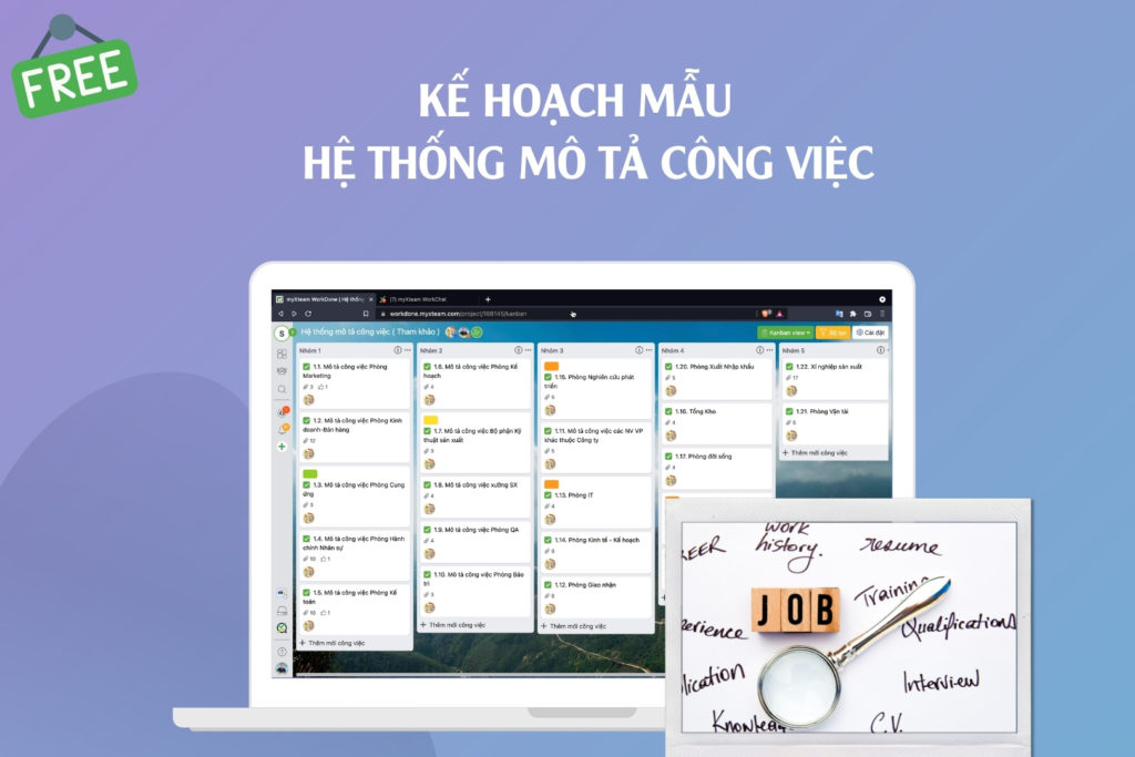 Hệ thống lưu trữ bảng mô tả công việc