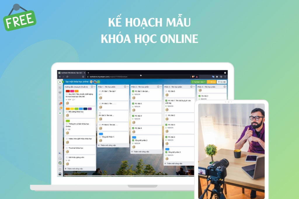 Kế hoạch mẫu sản xuất khoá học ONLINE