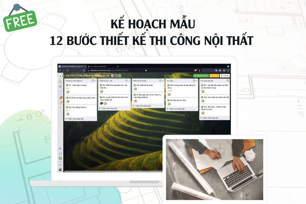 Quy trình 12 bước thiết kế thi công nội thất.