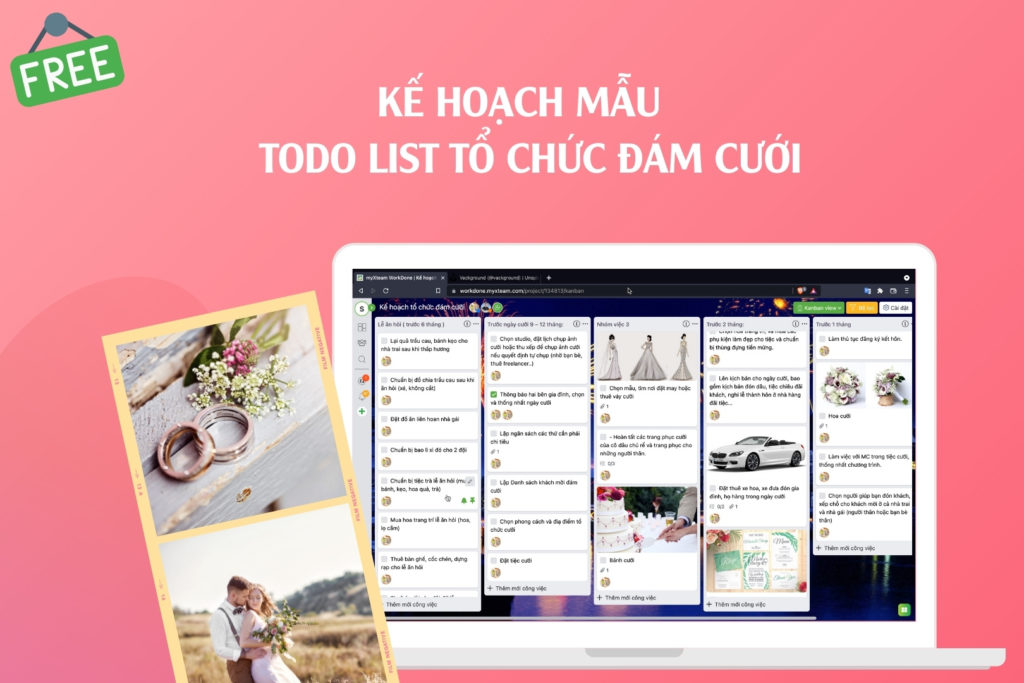 Mẫu todo list tổ chức đám cưới